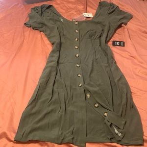 Scoop neck, button up mini dress from Express. XL. New with tags.